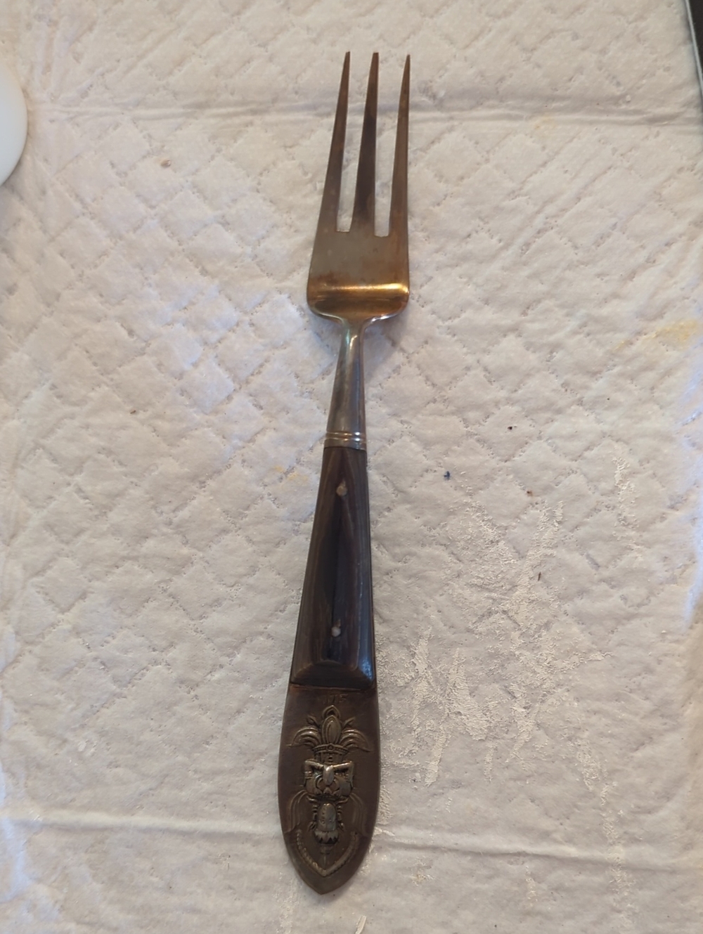 vintage Siam brass and rosewood dessert